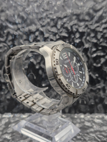 Citizen Black Chronograph reference AN8120-57E // 0520-S101204 - Red Robin Watches