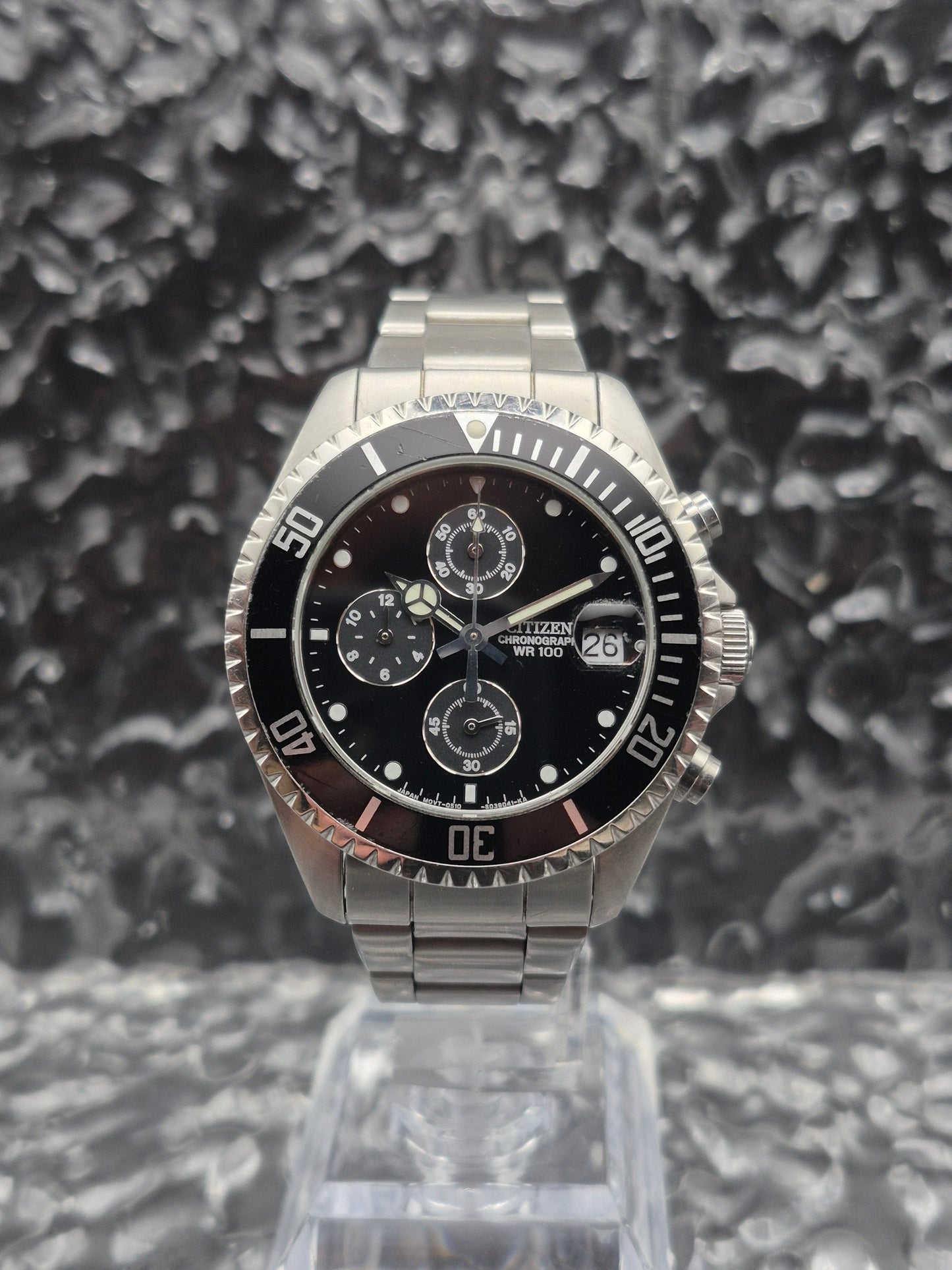 Citizen Quartz Chronograph Submariner Ref. AN3300-52E Diver Style