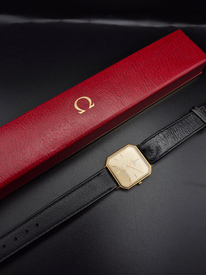 Omega De Ville Ref. 191.0192 Gold Tone Cal. 1417 - With Box And Original Buckle Quartz Square