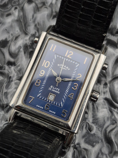 Rotary Elite Reverso Tank Ref. 10729-PO:02191 Automatic Blue Dial