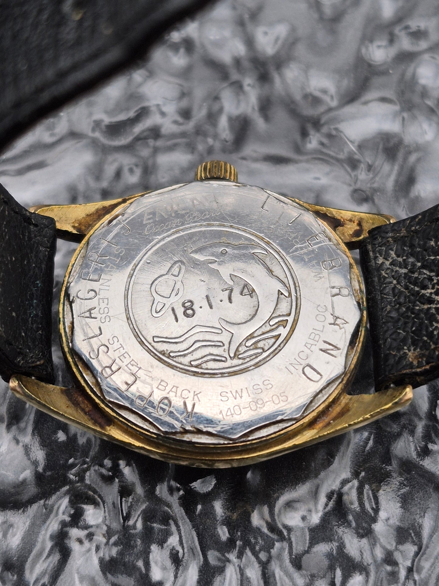Enicar Ocean Pearl Star Jewels Ref. 140-09-05 Mechanical Manual Gold Tone - Red Robin Watches
