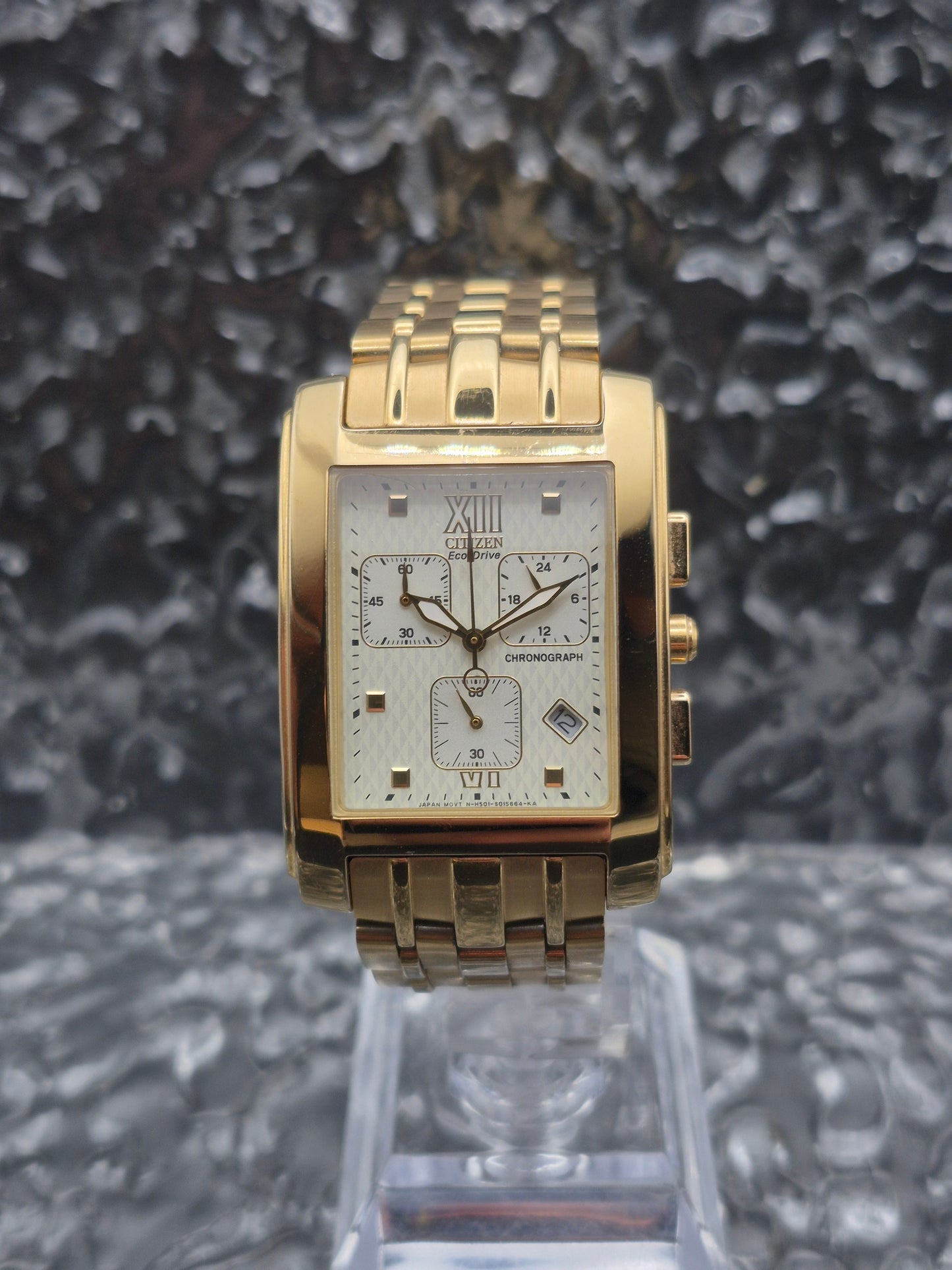 Citizen Tank Chronograph Eco-Drive Ref. AT0012-64A Gold Tone