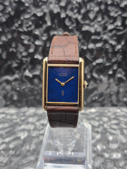 Cartier Must De Tank Lapis Lazuli Dial Mechanical Unisex - MEDIUM Size
