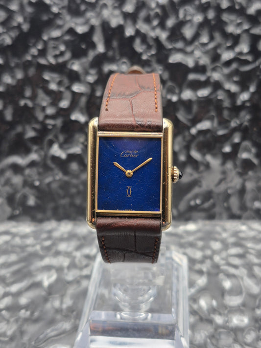 Cartier Must De Tank Lapis Lazuli Dial Mechanical Unisex - MEDIUM Size