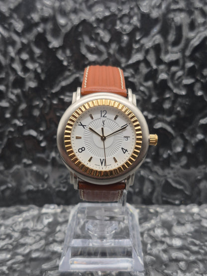 Yves Saint Laurent YSL Men's 37mm Quartz Two Tone Watch Ref. 05-B-02120
