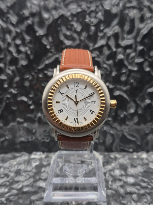 Yves Saint Laurent YSL Men's 37mm Quartz Two Tone Watch Ref. 05-B-02120