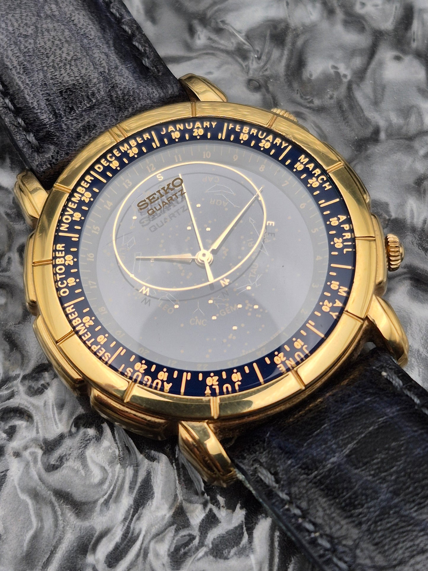 Seiko Constellation Quartz Watch Ref. 7N01-6290 Zodiac Signs