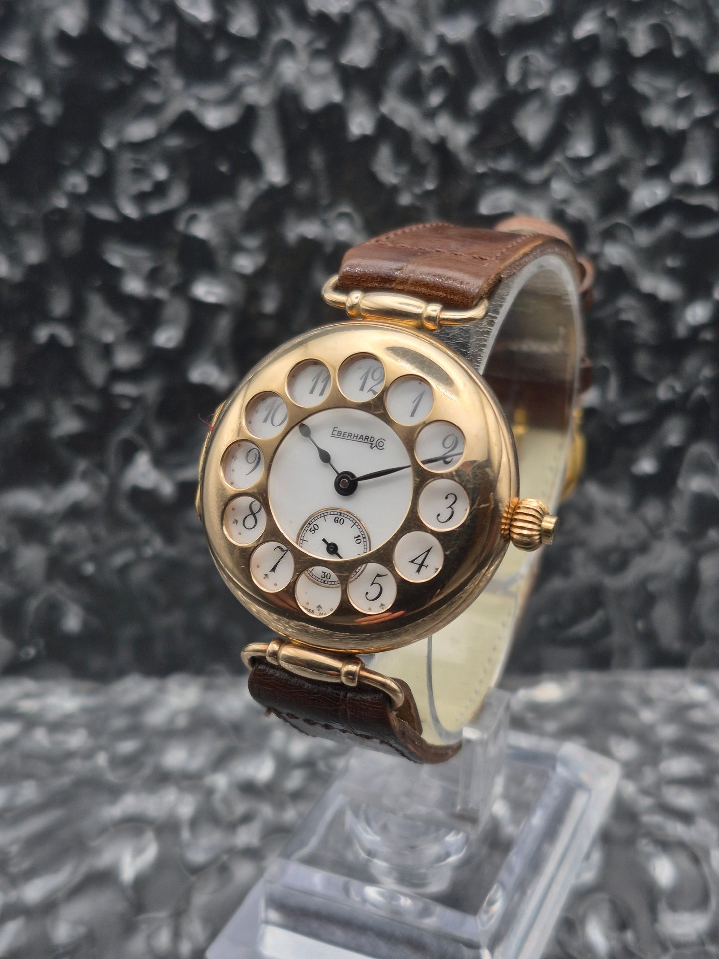 Eberhard & Co. Semi Hunter Solid 14k Yellow Gold Manual Wound Vintage