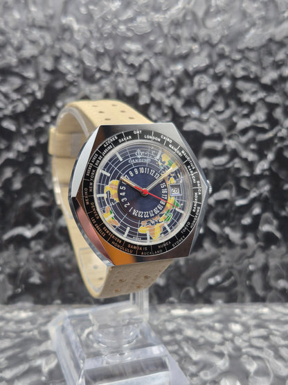 Candino World Time Globetrotter Automatic Hexagon Case