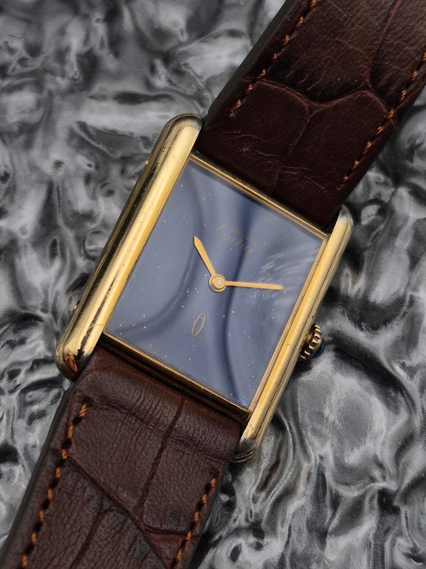 Cartier Must De Tank Lapis Lazuli Dial Mechanical Unisex - MEDIUM Size