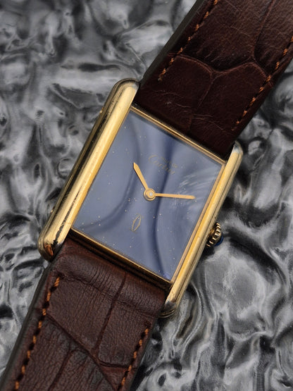 Cartier Must De Tank Lapis Lazuli Dial Mechanical Unisex - MEDIUM Size