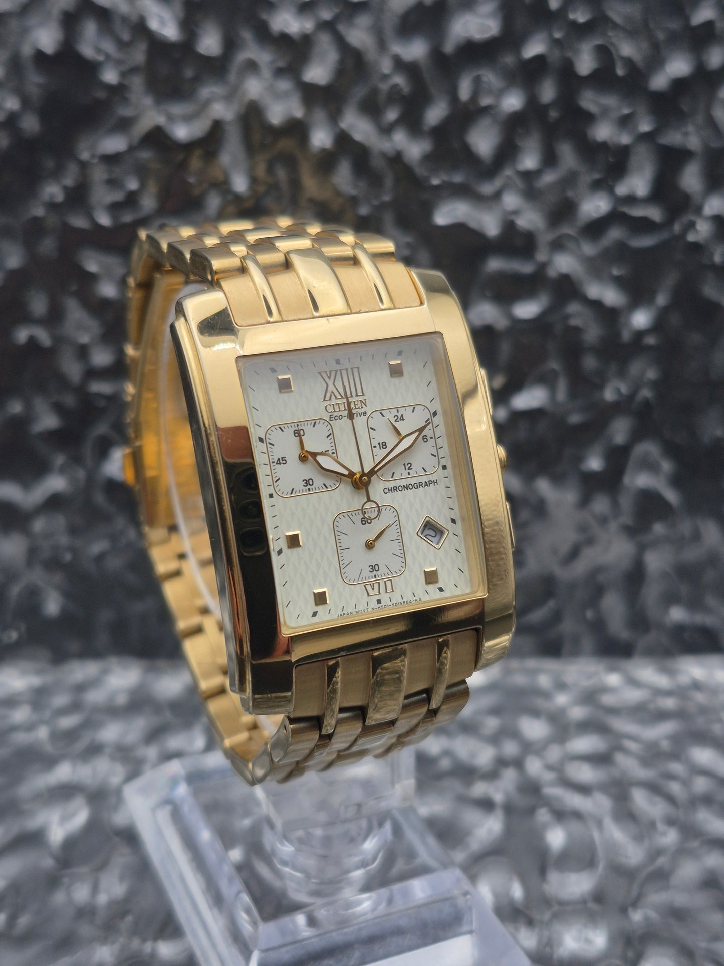 Citizen Tank Chronograph Eco-Drive Ref. AT0012-64A Gold Tone