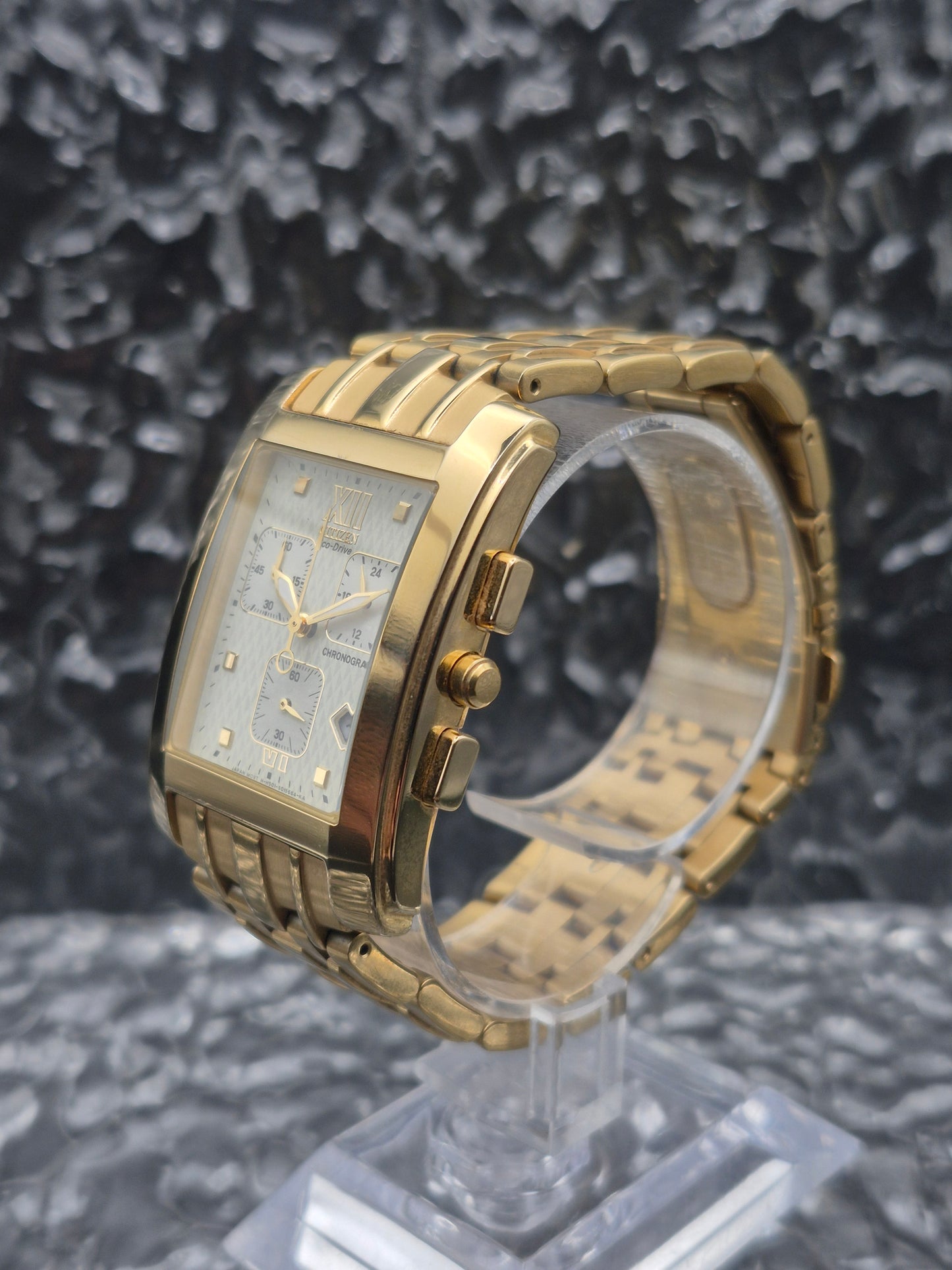 Citizen Tank Chronograph Eco-Drive Ref. AT0012-64A Gold Tone