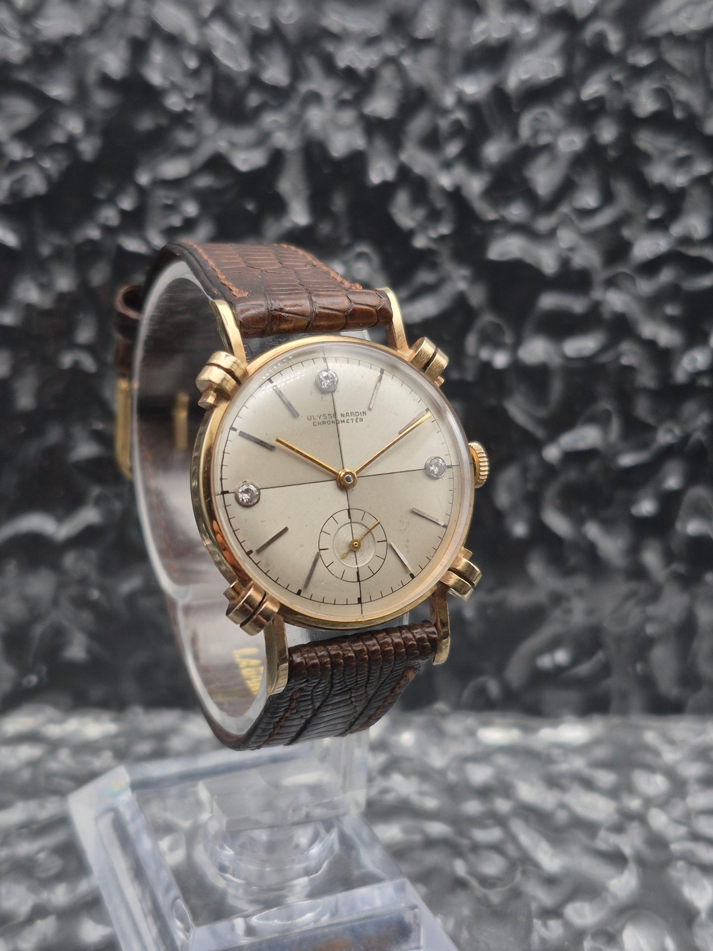 Ulysse Nardin Chronometer Sector Dial 14k Yellow Gold Diamond Set