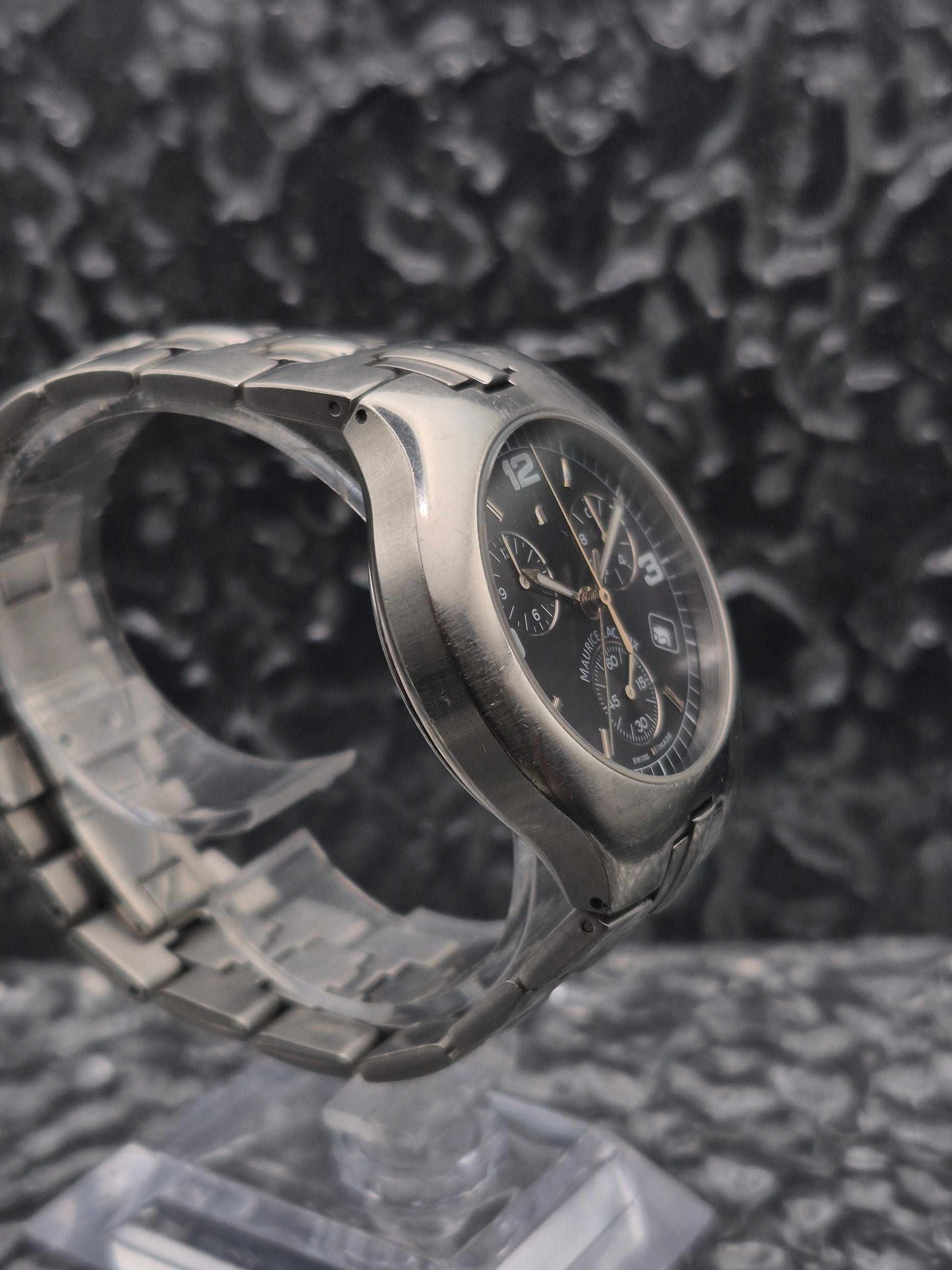Maurice Lacroix Siras Chronograph Ref. SA1027 Black Dial Quartz - Red Robin Watches