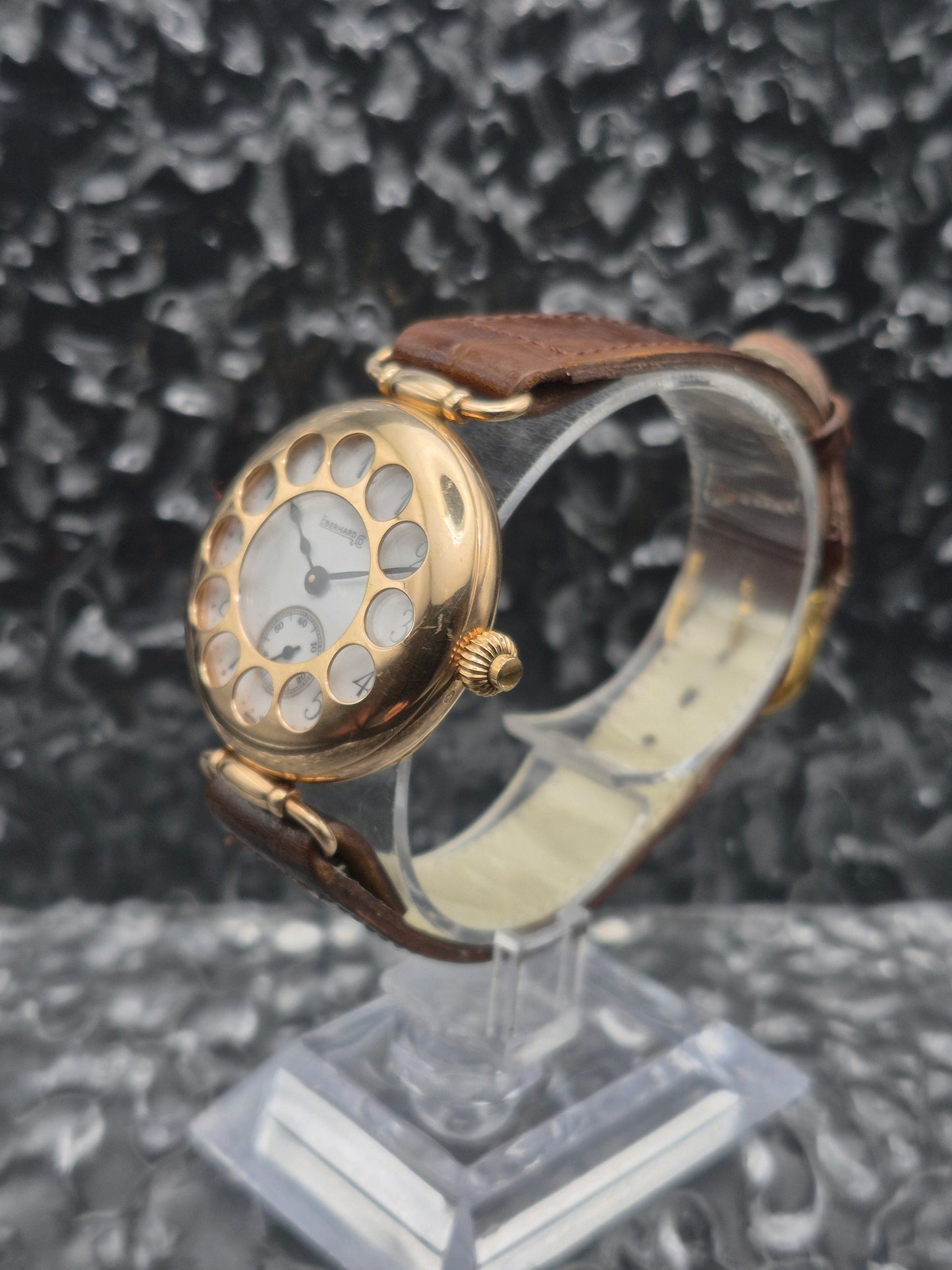 Eberhard & Co. Semi Hunter Solid 14k Yellow Gold Manual Wound Vintage