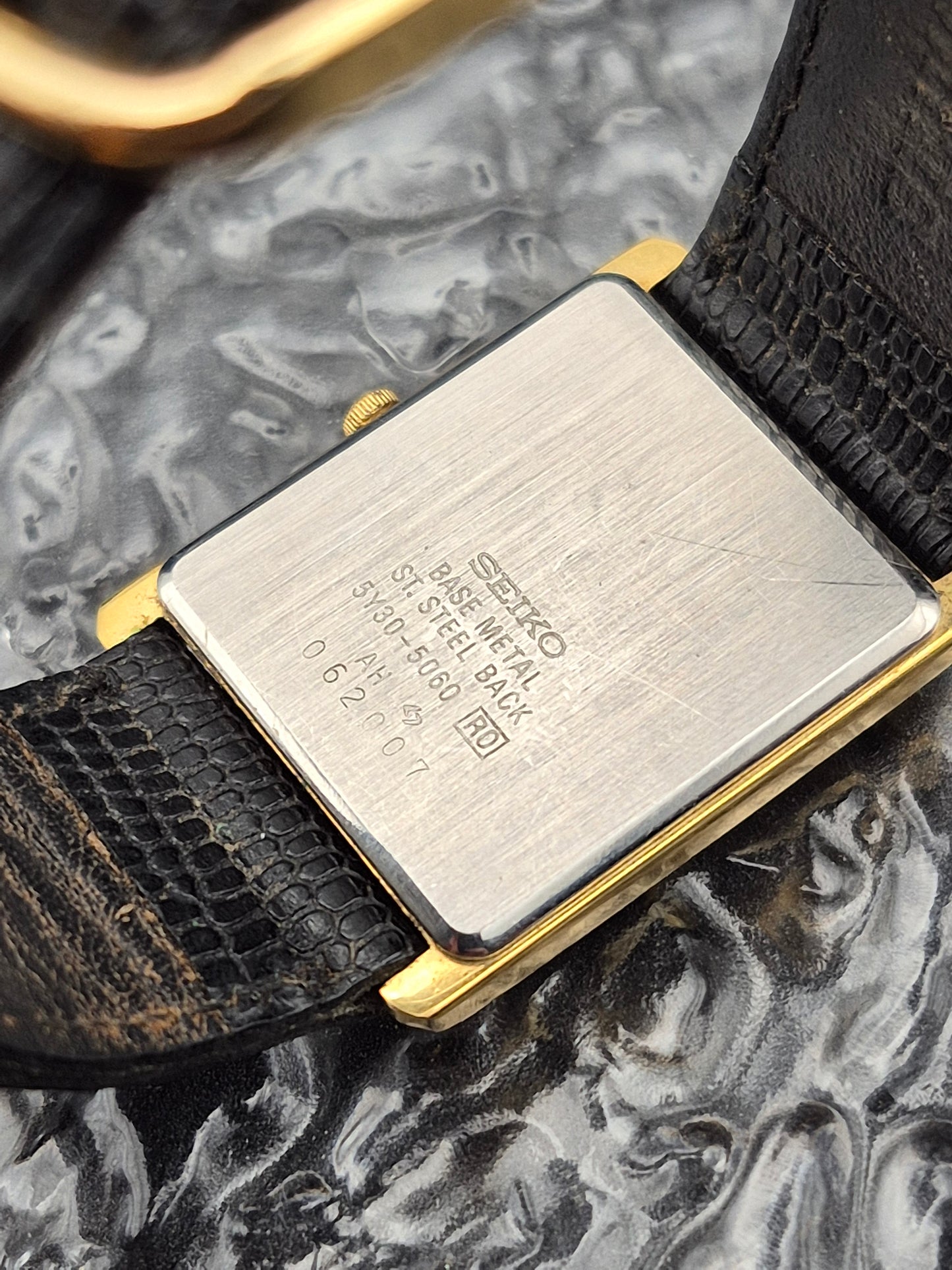 Seiko Tank Roman Numerals Ref. 5Y30-5060 Gold Tone