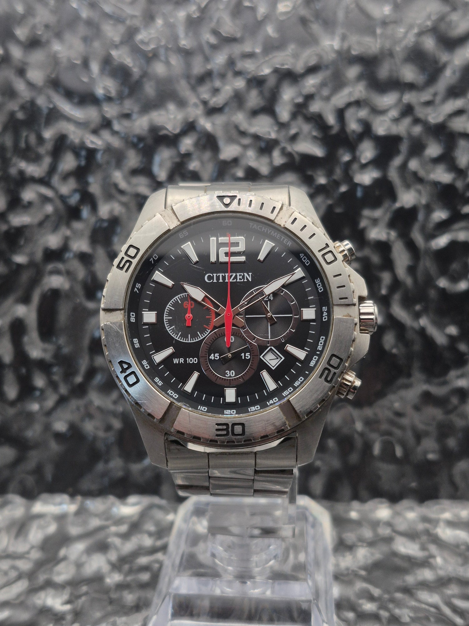 Citizen Black Chronograph reference AN8120-57E // 0520-S101204 - Red Robin Watches