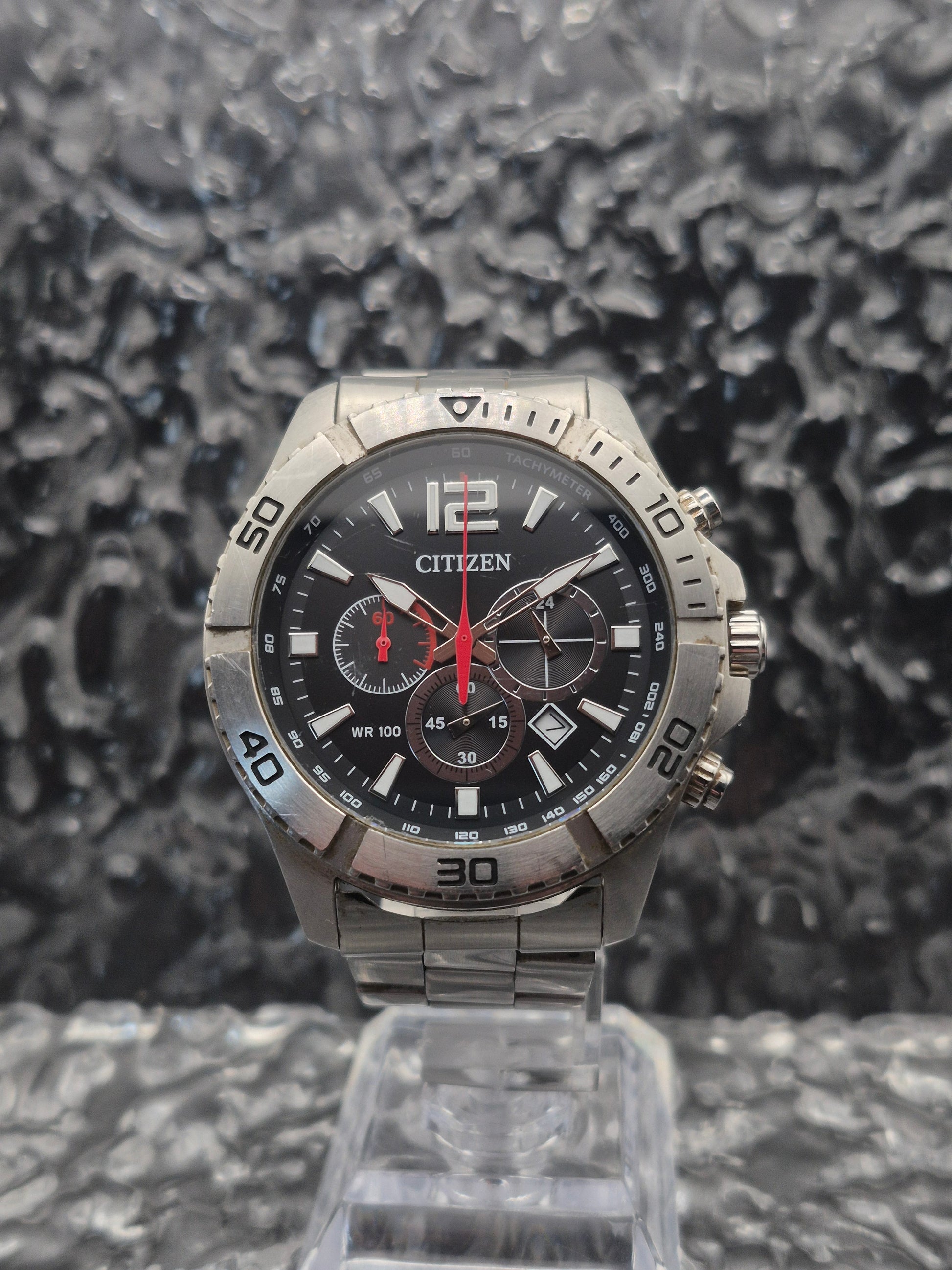 Citizen Black Chronograph reference AN8120-57E // 0520-S101204 - Red Robin Watches
