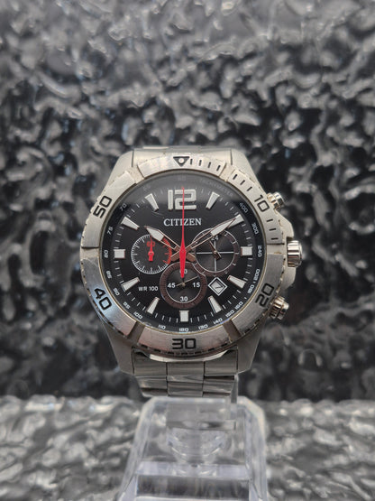 Citizen Black Chronograph reference AN8120-57E // 0520-S101204 - Red Robin Watches