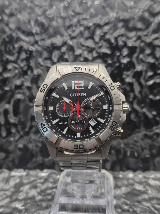 Citizen Black Chronograph reference AN8120-57E // 0520-S101204 - Red Robin Watches