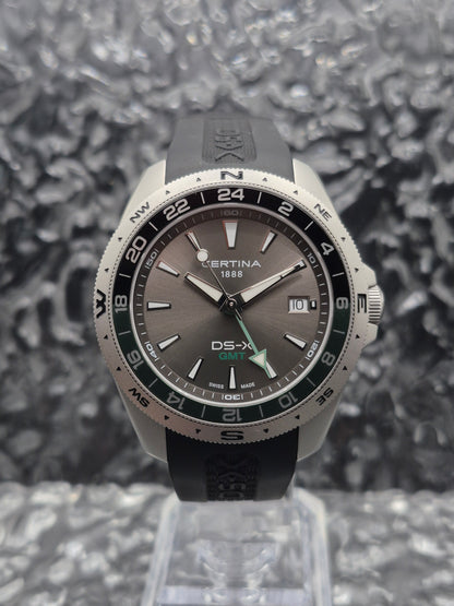 Certina DS-X GMT Ref. C047452A Full Set Quartz Green Bezel - As New! - Red Robin Watches