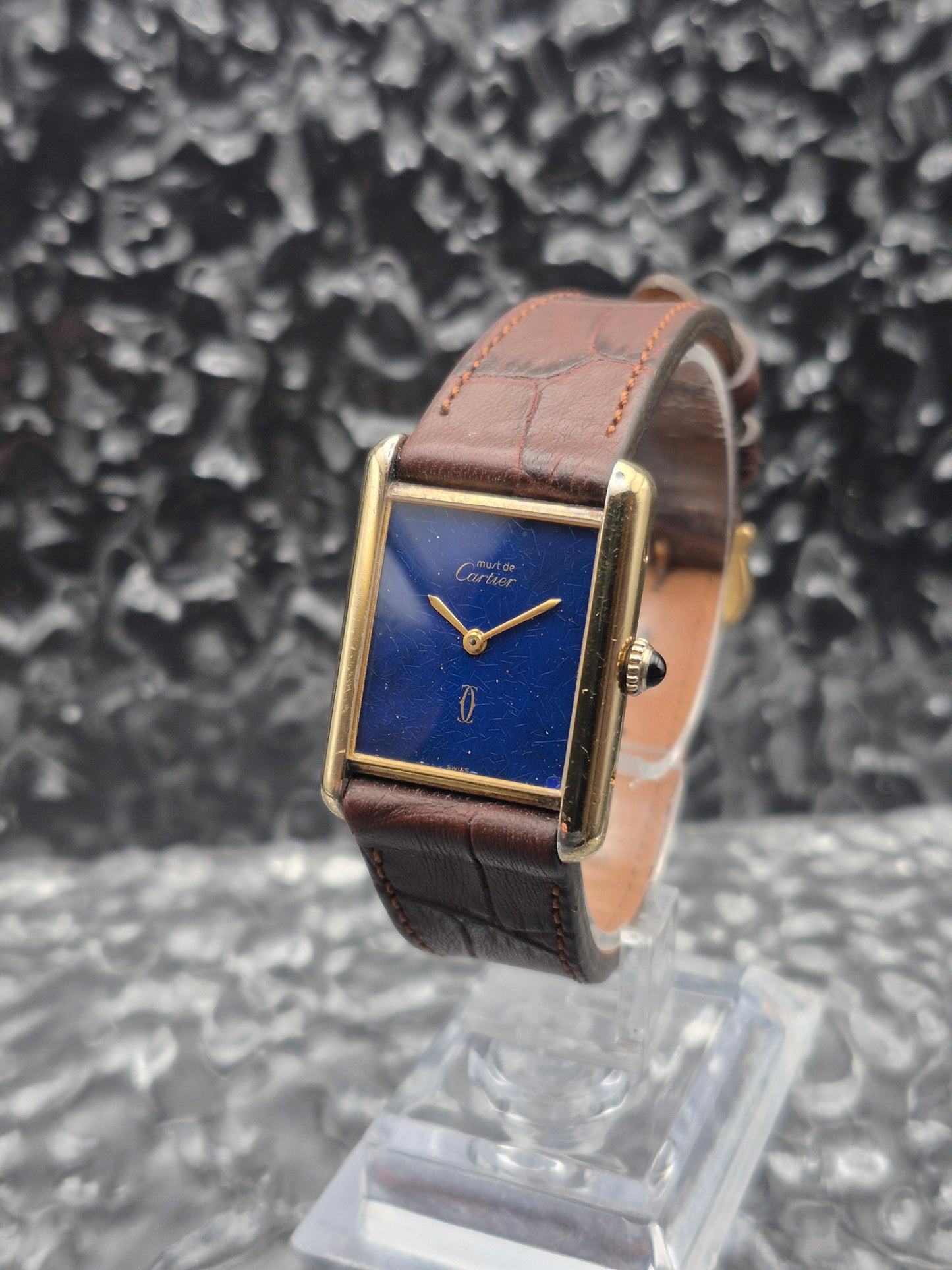 Cartier Must De Tank Lapis Lazuli Dial Mechanical Unisex - MEDIUM Size