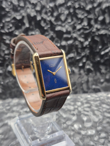 Cartier Must De Tank Lapis Lazuli Dial Mechanical Unisex - MEDIUM Size