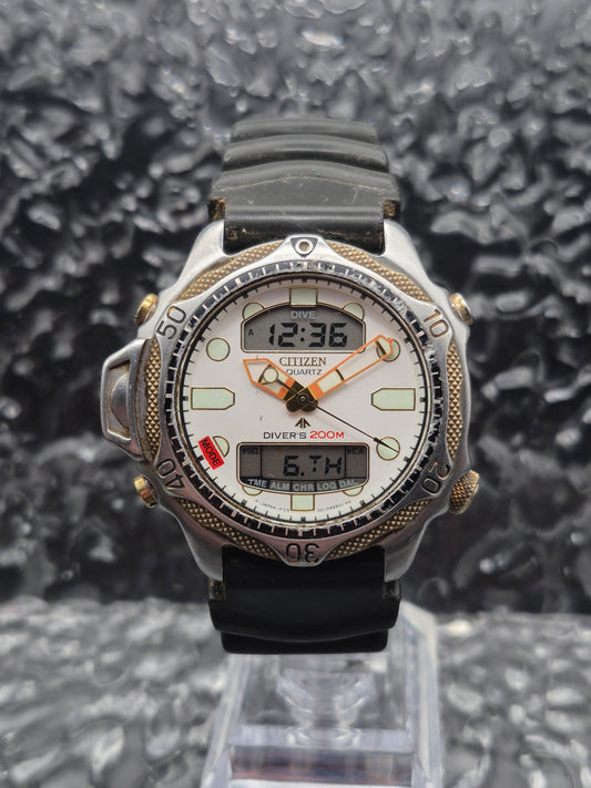 Citizen Promaster Diver Ref. C500-E80397 White Dial Ana-Digi Chronograph - Red Robin Watches