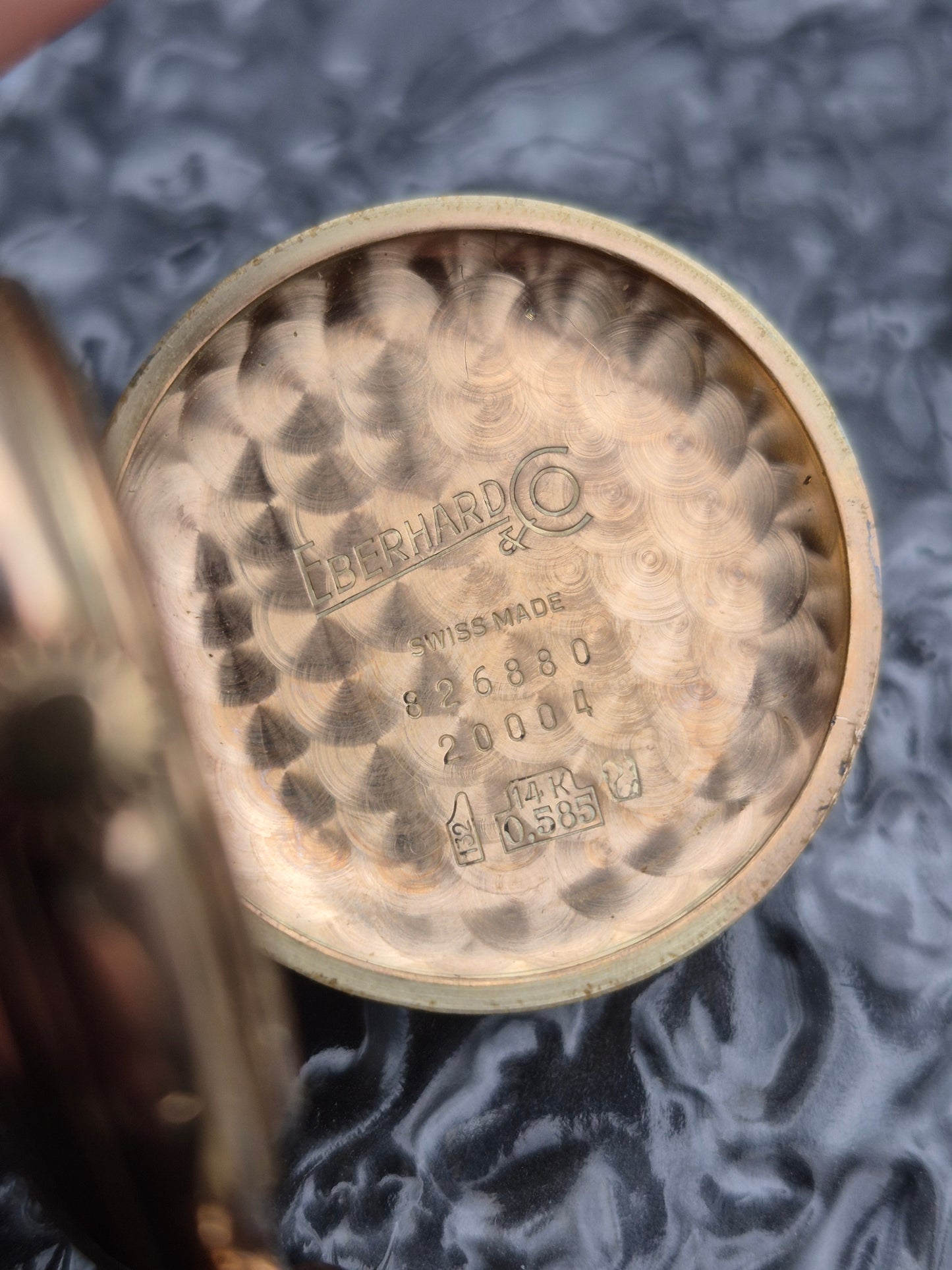 Eberhard & Co. Semi Hunter Solid 14k Yellow Gold Manual Wound Vintage