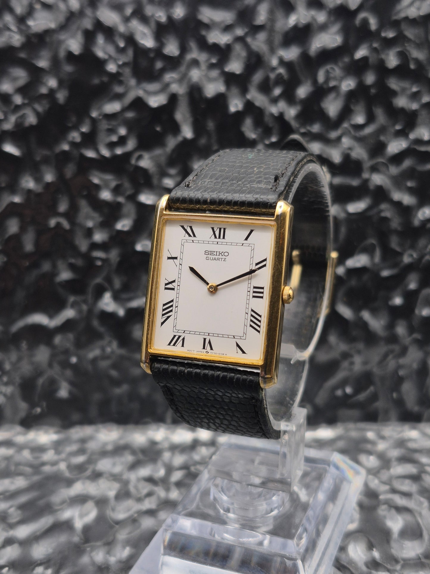 Seiko Tank Roman Numerals Ref. 5Y30-5060 Gold Tone