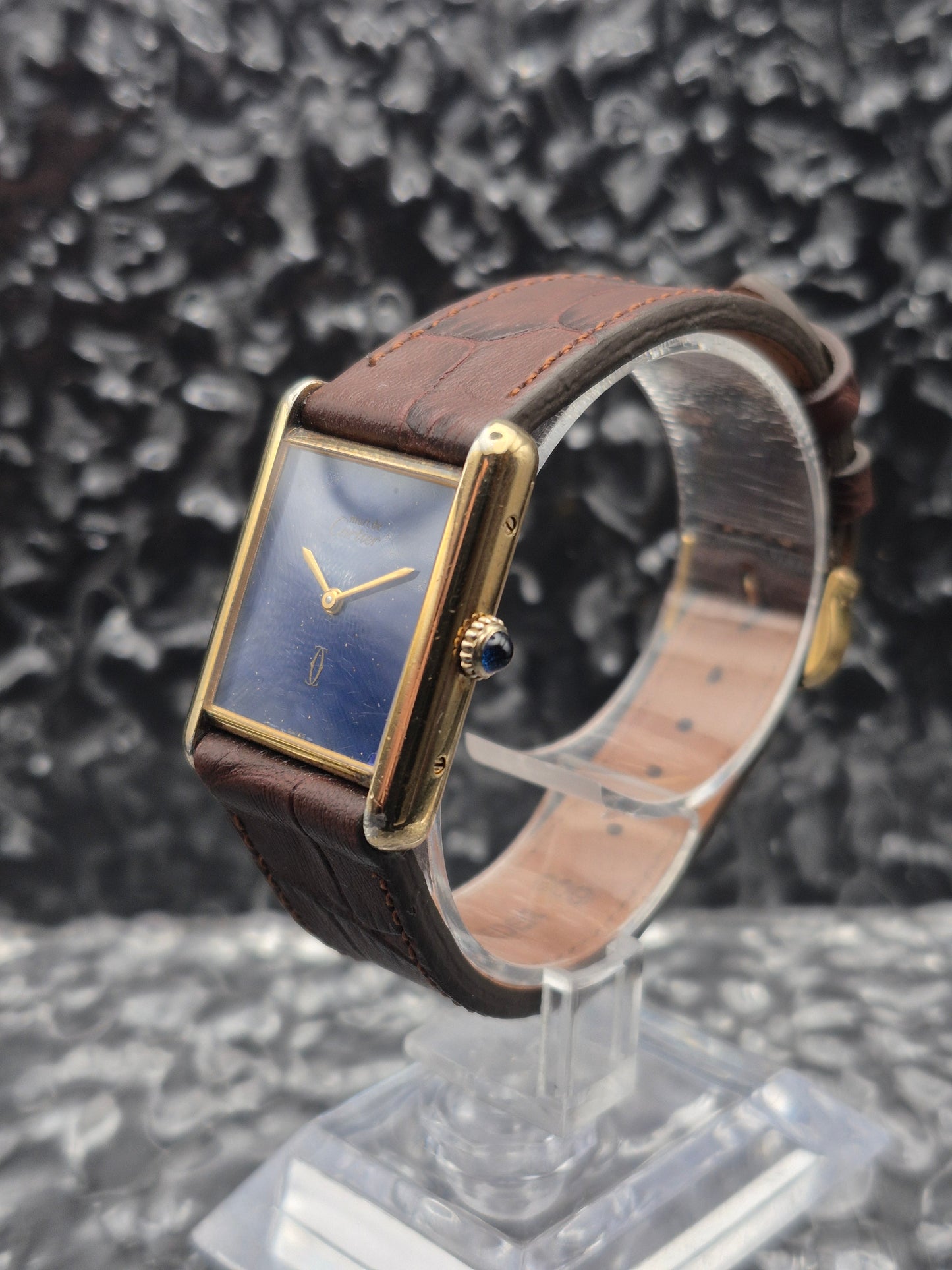 Cartier Must De Tank Lapis Lazuli Dial Mechanical Unisex - MEDIUM Size