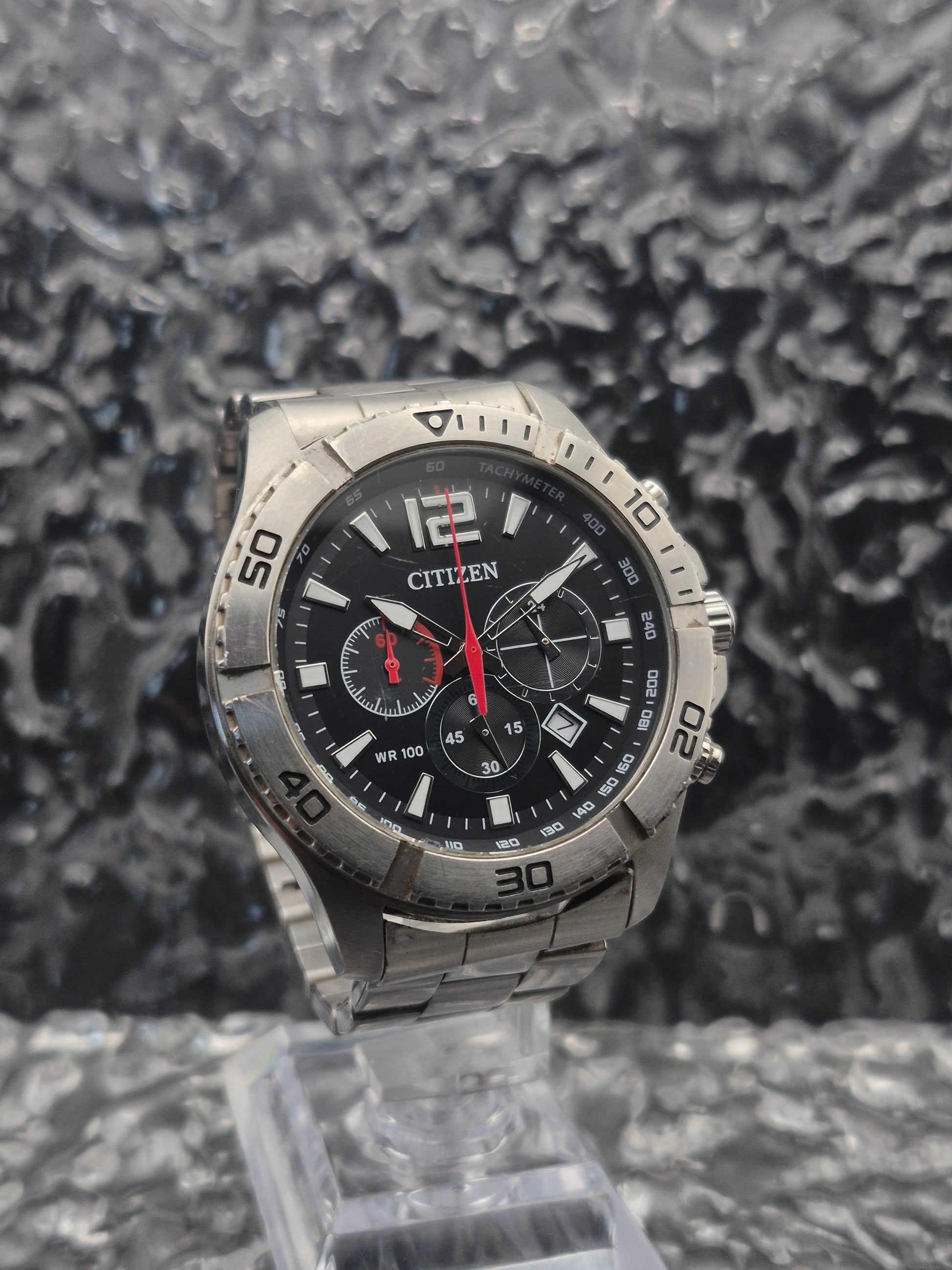 Citizen Black Chronograph reference AN8120-57E // 0520-S101204 - Red Robin Watches