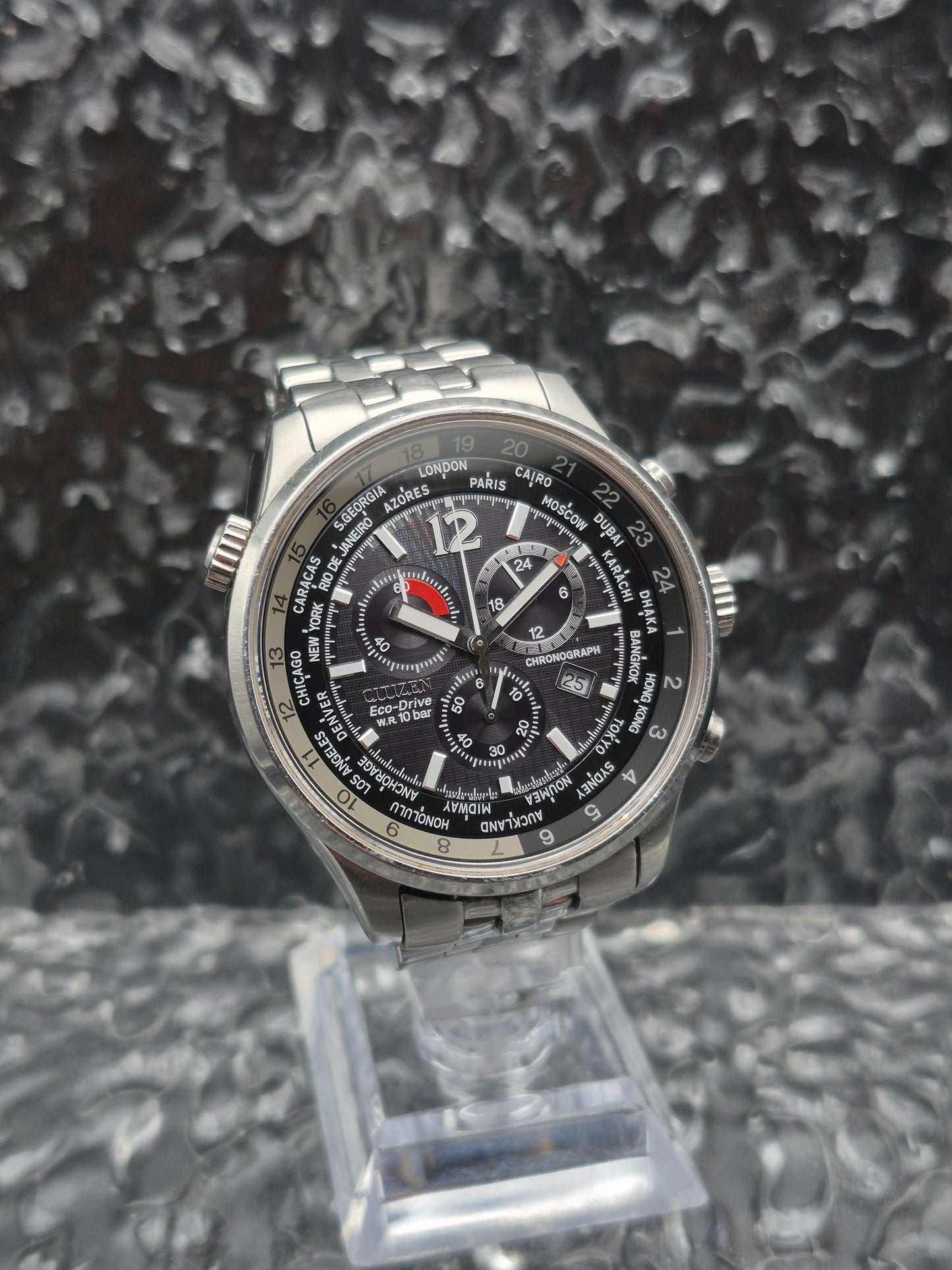 Citizen Worldtimer Eco-Drive Chronograph Ref. AT0360-50E - 24 Hour Dial