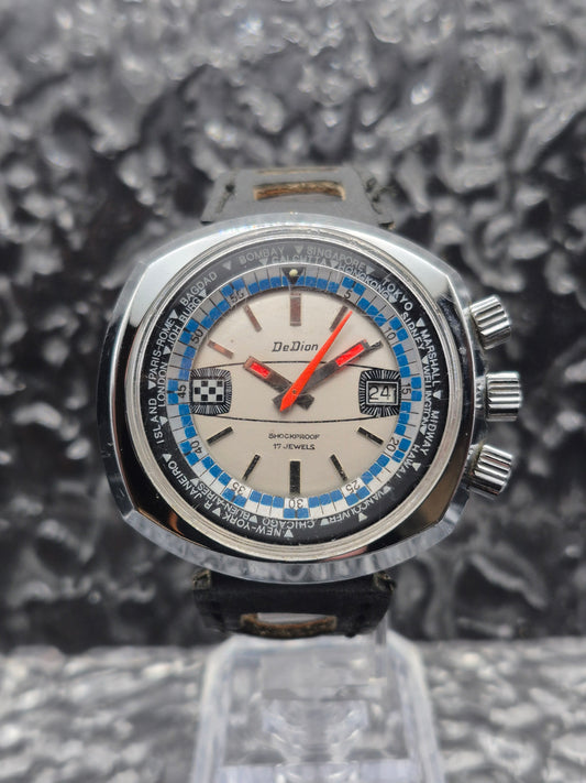 DeDion World Timer Manual Wound Date Rotating Inner Bezel - Red Robin Watches