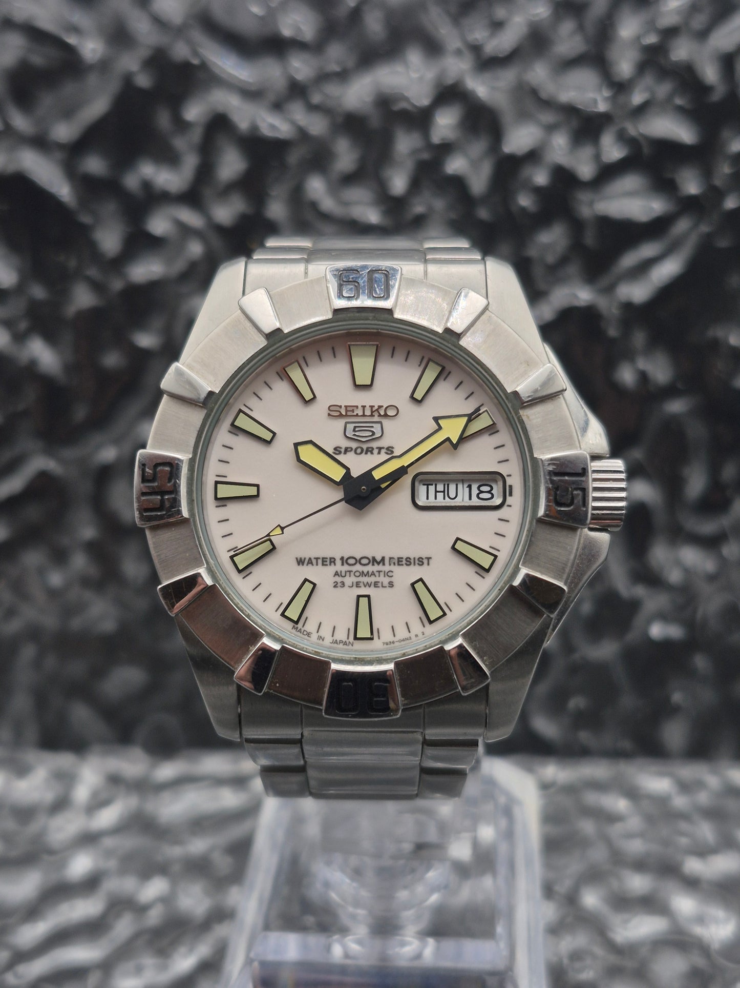 Seiko 5 Sports Full Lume Dial Ref. 7S36-03F0 Automatic Day Date