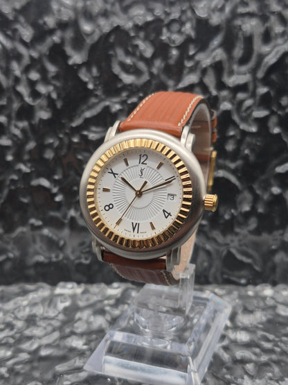 Yves Saint Laurent YSL Men's 37mm Quartz Two Tone Watch Ref. 05-B-02120