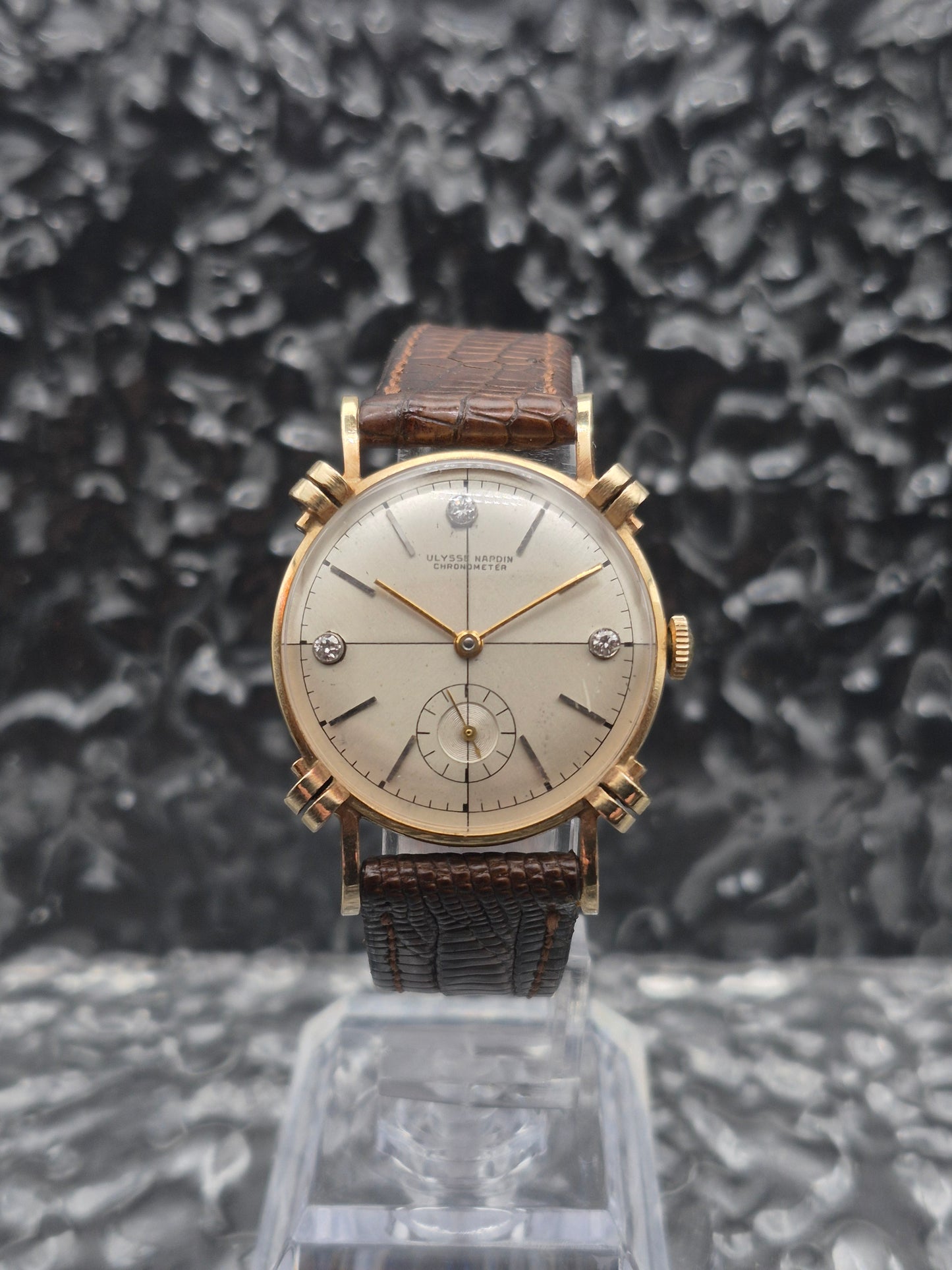 Ulysse Nardin Chronometer Sector Dial 14k Yellow Gold Diamond Set