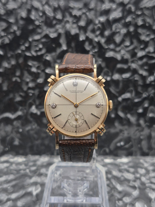 Ulysse Nardin Chronometer Sector Dial 14k Yellow Gold Diamond Set