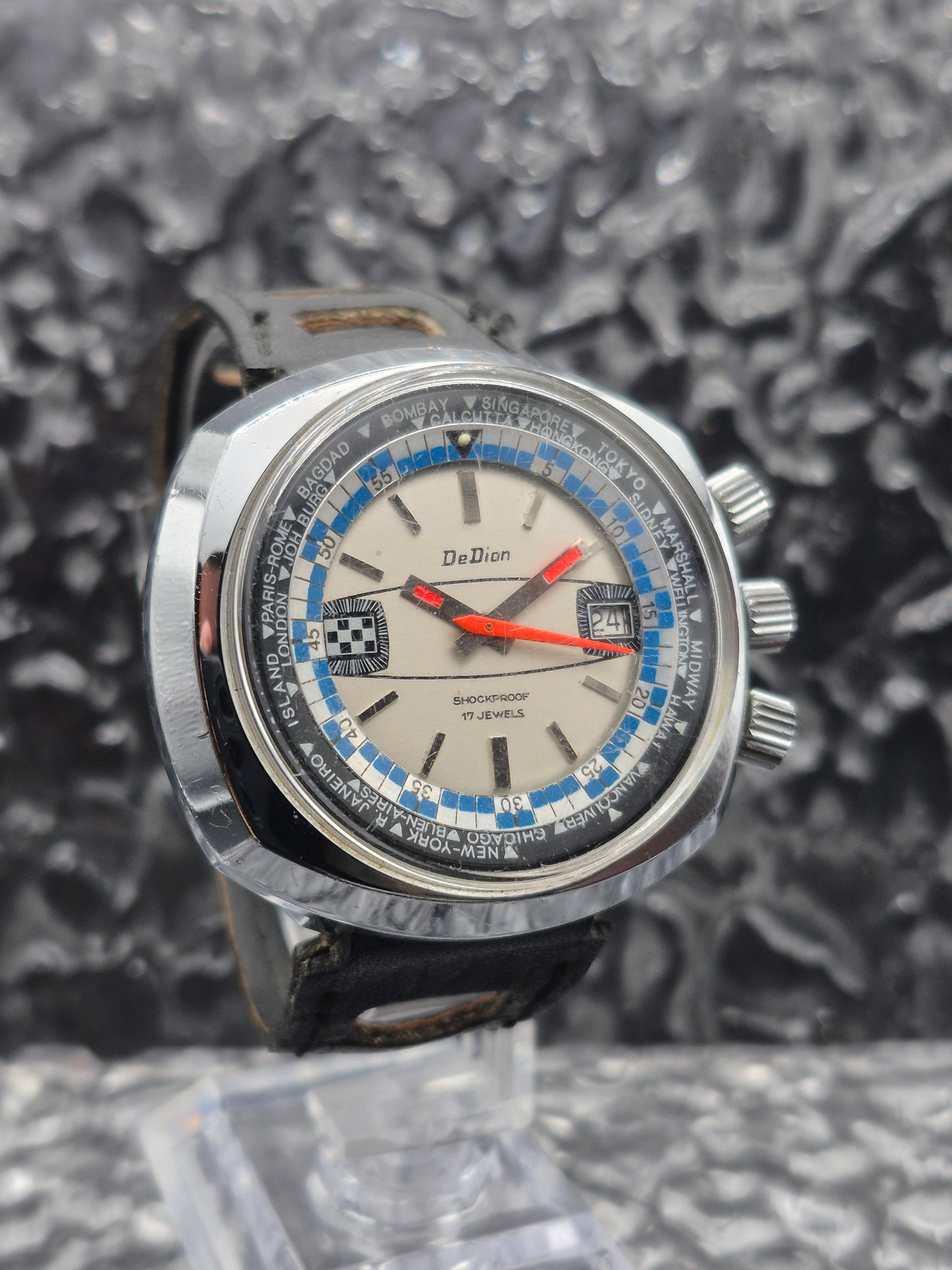 DeDion World Timer Manual Wound Date Rotating Inner Bezel - Red Robin Watches