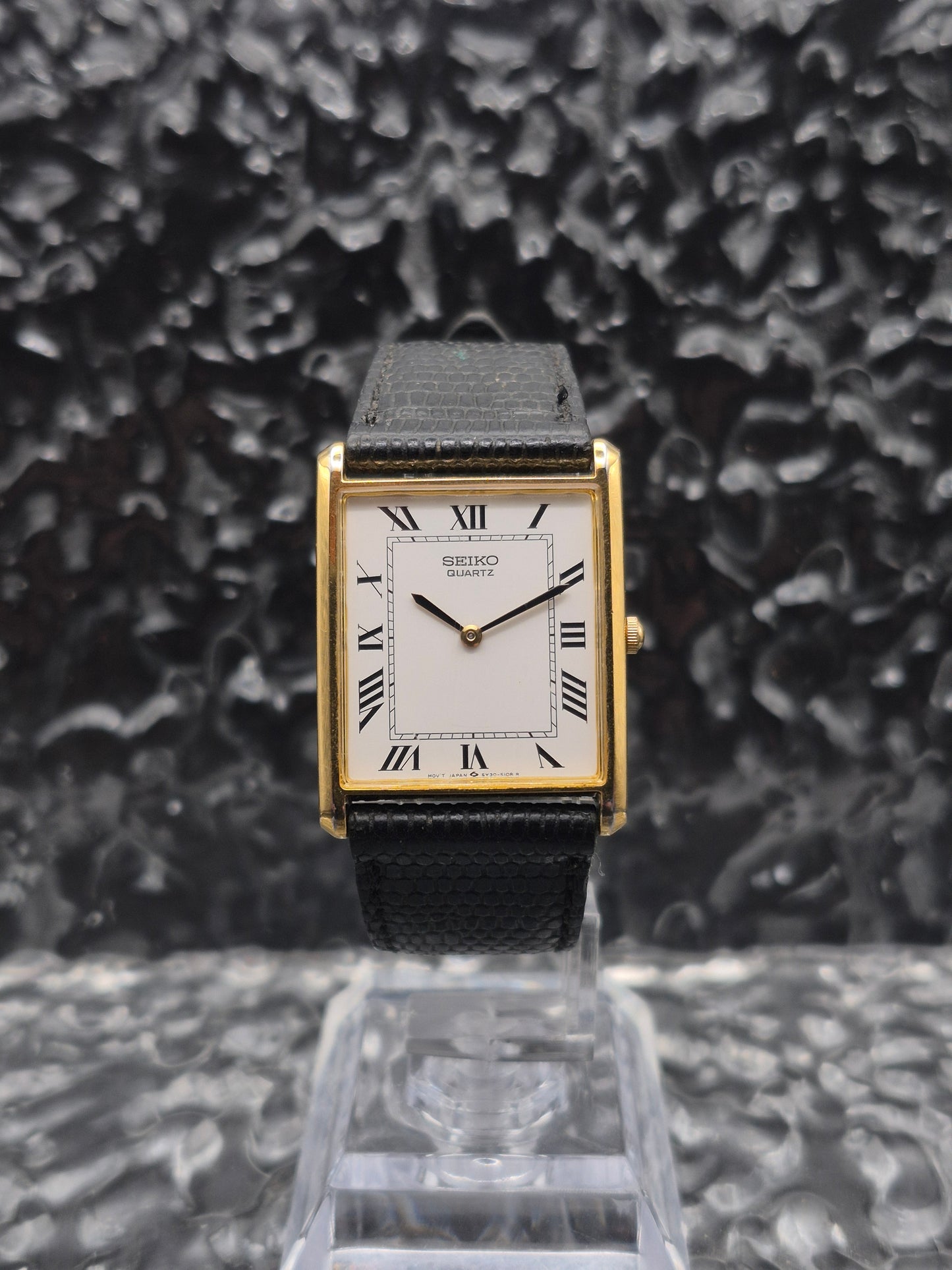 Seiko Tank Roman Numerals Ref. 5Y30-5060 Gold Tone