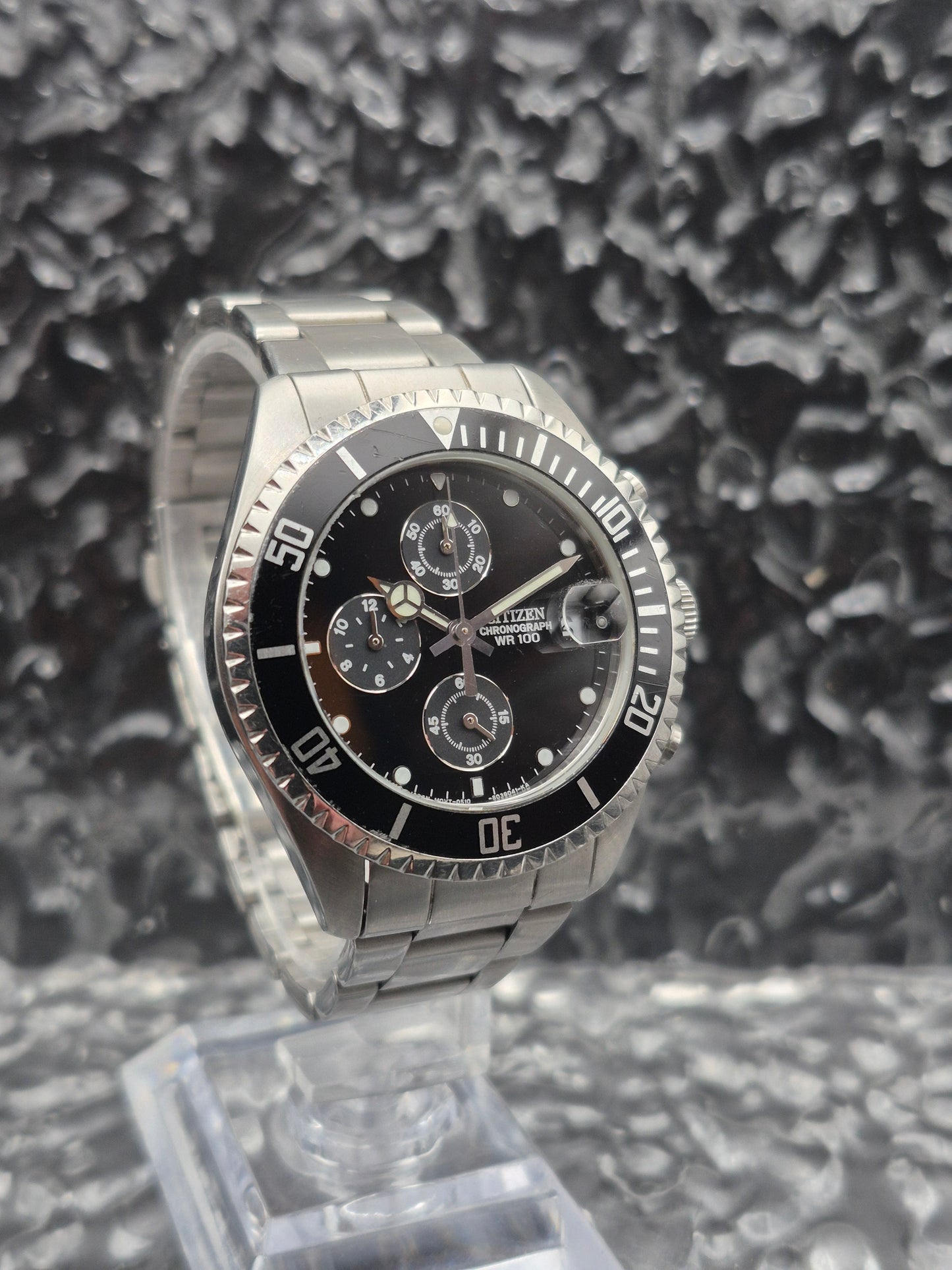 Citizen Quartz Chronograph Submariner Ref. AN3300-52E Diver Style