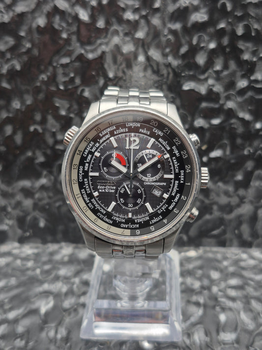 Citizen Worldtimer Eco-Drive Chronograph Ref. AT0360-50E - 24 Hour Dial