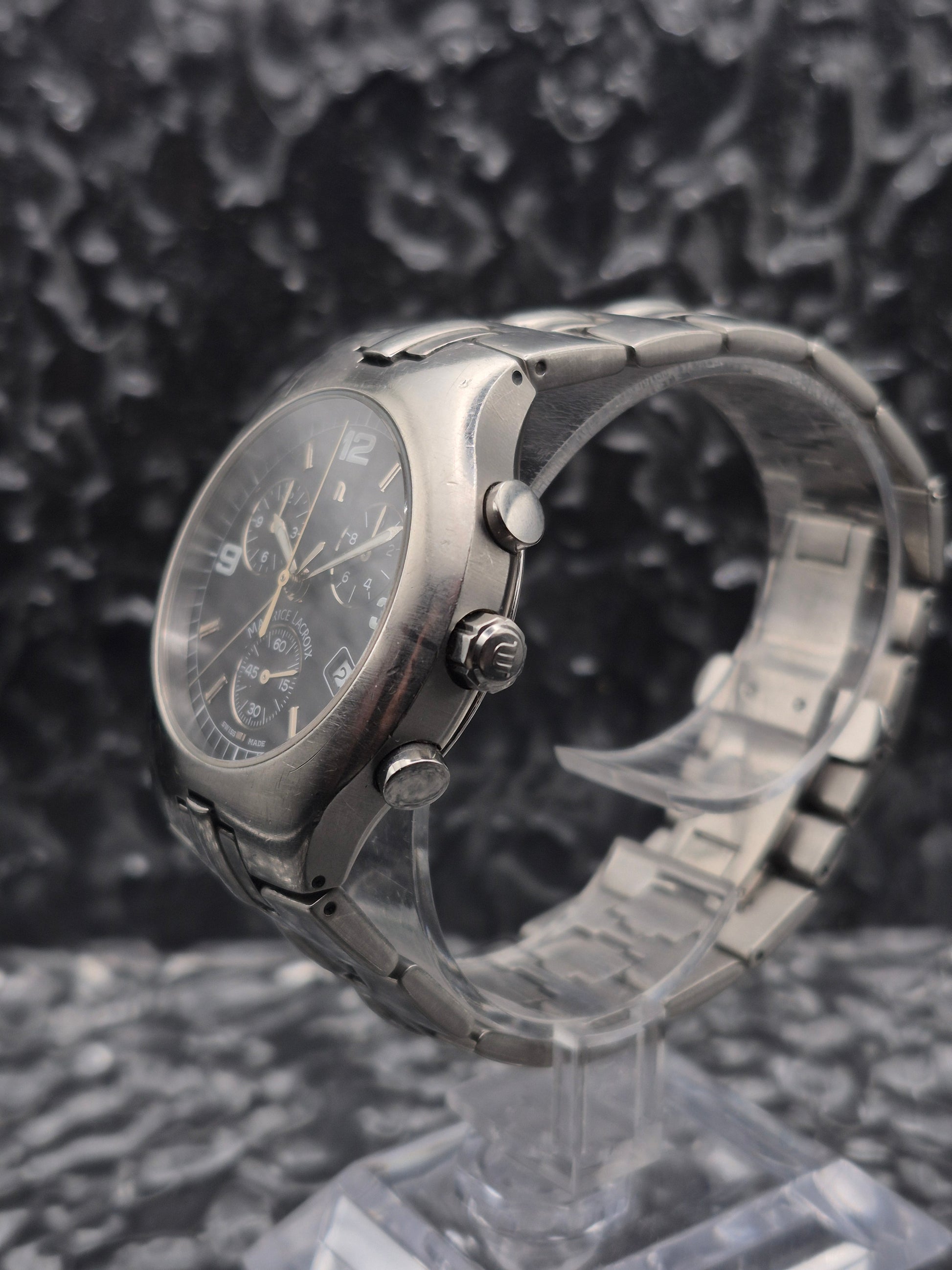 Maurice Lacroix Siras Chronograph Ref. SA1027 Black Dial Quartz - Red Robin Watches
