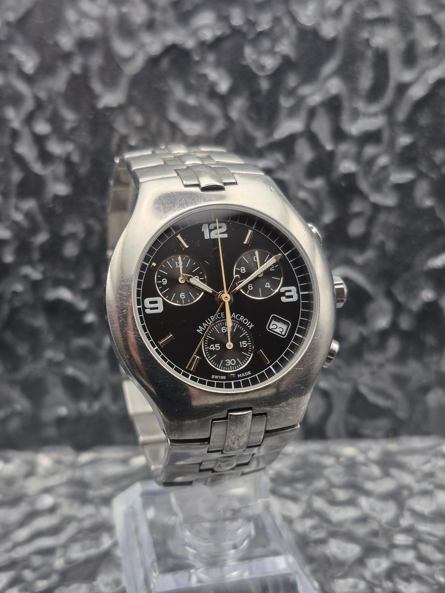 Maurice Lacroix Siras Chronograph Ref. SA1027 Black Dial Quartz - Red Robin Watches