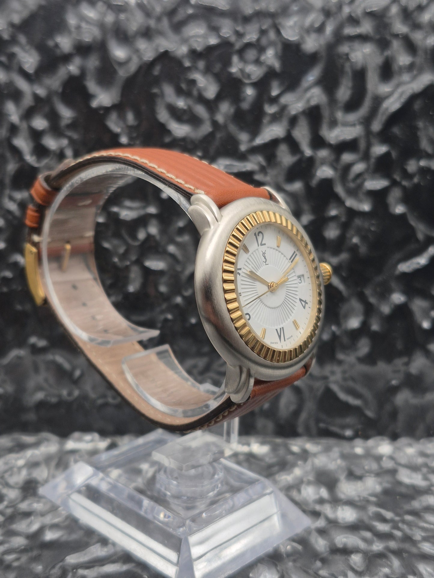 Yves Saint Laurent YSL Men's 37mm Quartz Two Tone Watch Ref. 05-B-02120