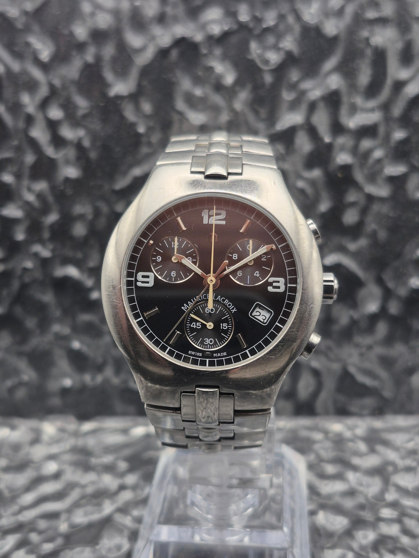 Maurice Lacroix Siras Chronograph Ref. SA1027 Black Dial Quartz - Red Robin Watches
