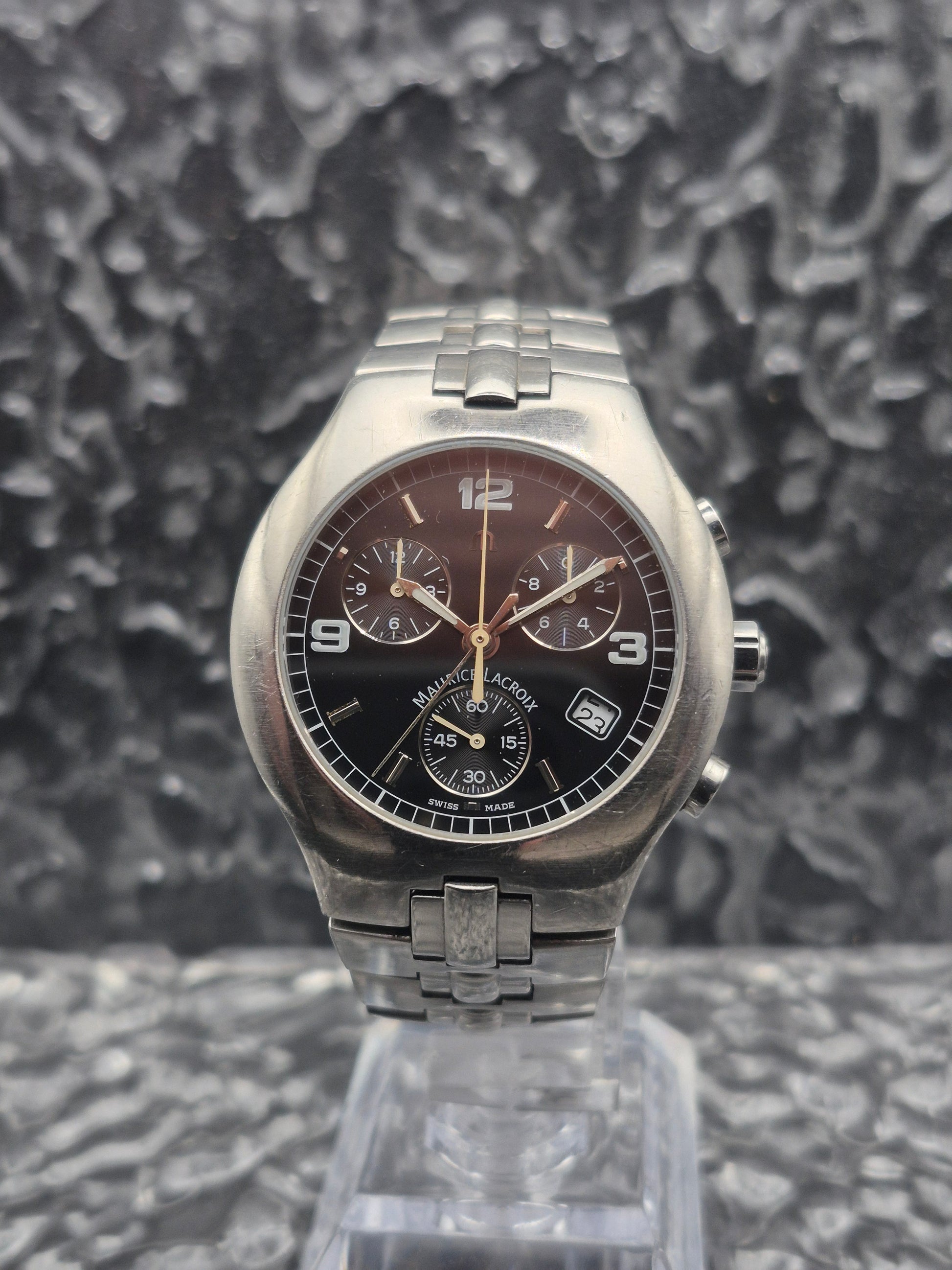 Maurice Lacroix Siras Chronograph Ref. SA1027 Black Dial Quartz - Red Robin Watches