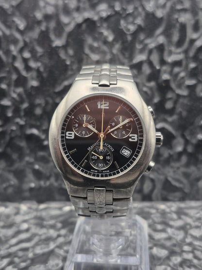 Maurice Lacroix Siras Chronograph Ref. SA1027 Black Dial Quartz - Red Robin Watches