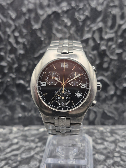 Maurice Lacroix Siras Chronograph Ref. SA1027 Black Dial Quartz - Red Robin Watches